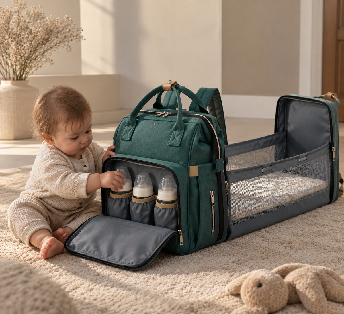 Sac à langer 3-en-1 avec lit intégré