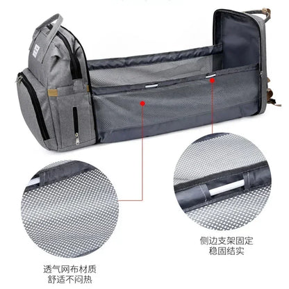 Sac à langer multifonction 3-en-1 avec lit pliable intégré