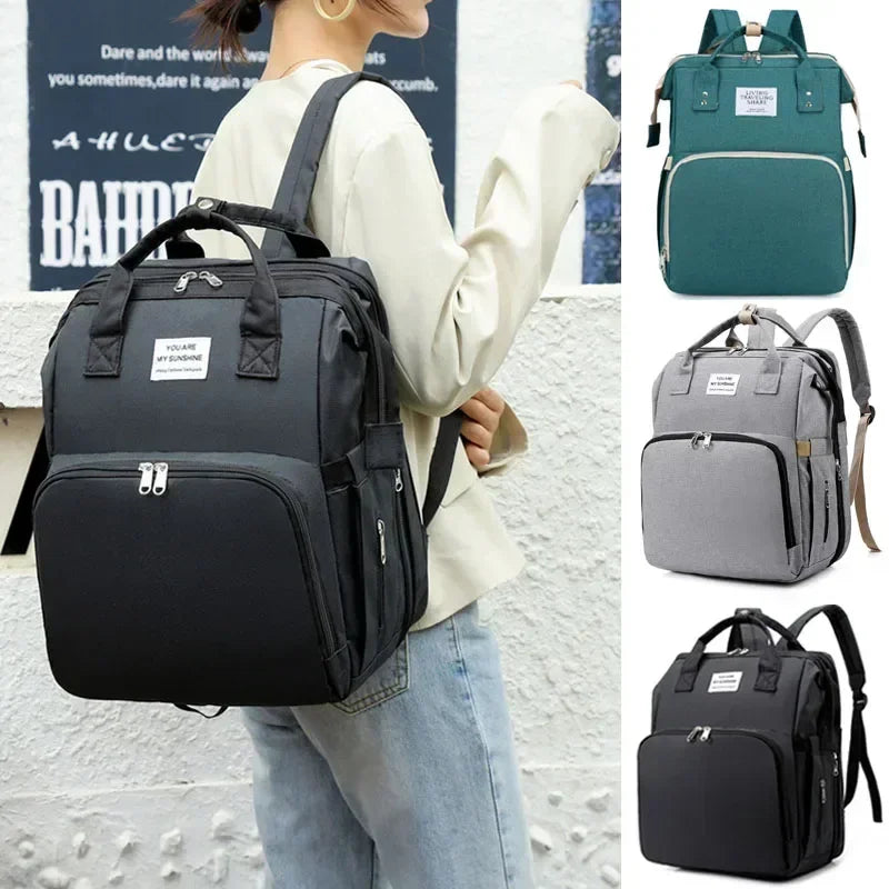 Sac à langer multifonction 3-en-1 avec lit pliable intégré