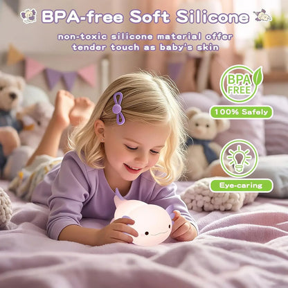 Veilleuse Axolotl en silicone rechargeable BabySteria