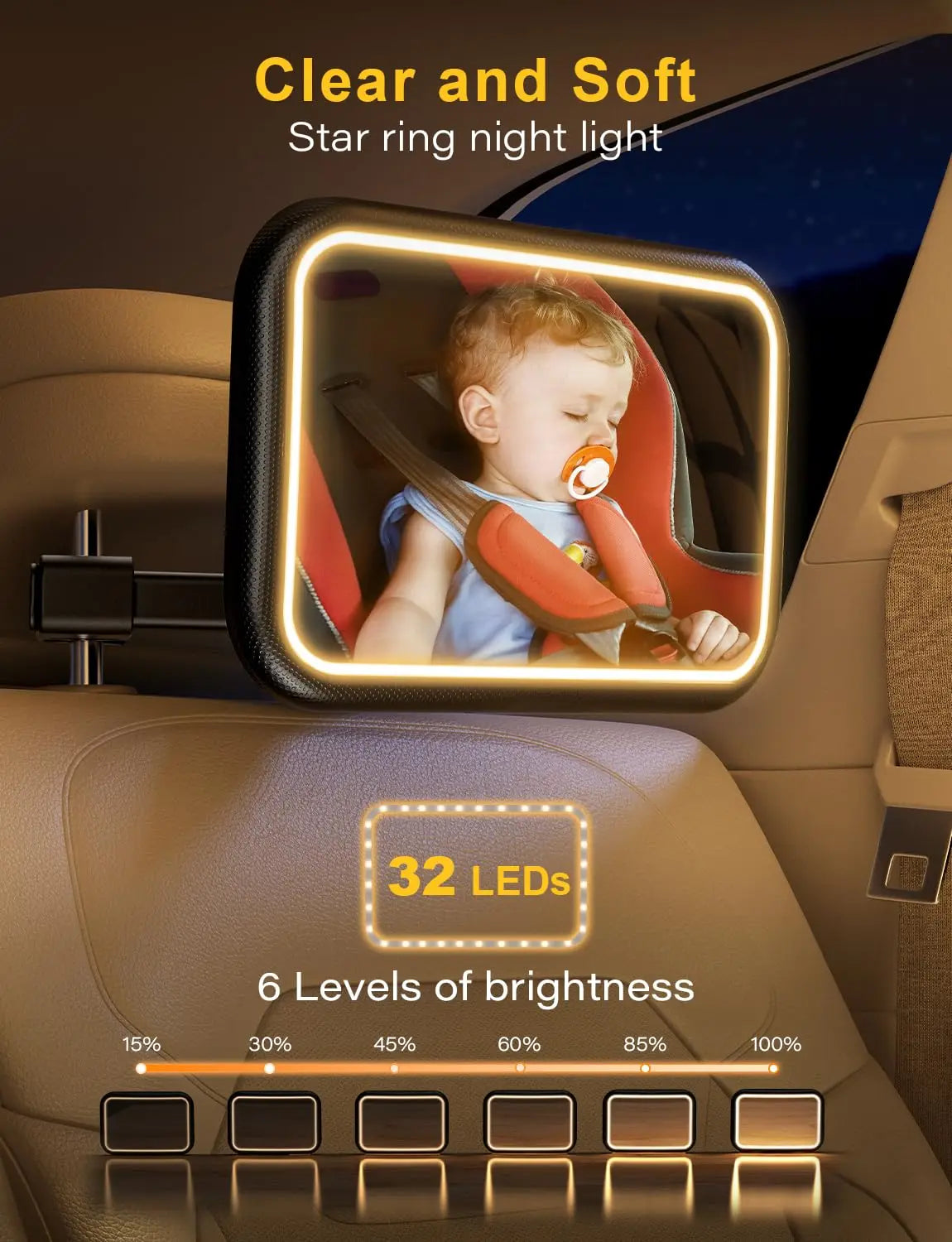 Miroir de surveillance led pour bébé / Gardez toujours un oeil sur votre enfant
