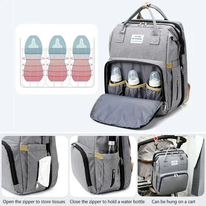 Sac à langer multifonction 3-en-1 avec lit pliable intégré