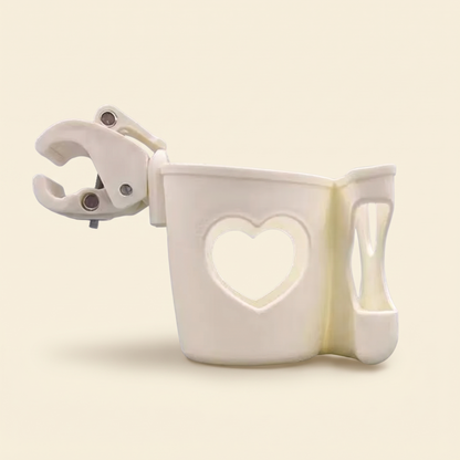 Porte-gobelet beige avec sa pince ouverte